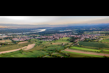 Aerial view of Panorama in Gerstheim in the state Bas-Rhin, France