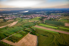 Aerial photograpy of Gerstheim in the state Bas-Rhin, France