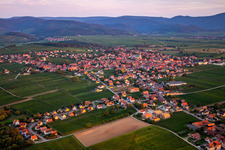 Aerial view of In the morning from the southeast in Epfig in the state Bas-Rhin, France