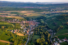 Aerial view of Soultz-les-Bains in the state Bas-Rhin, France