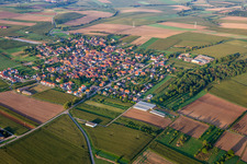 Aerial view of Saessolsheim in the state Bas-Rhin, France