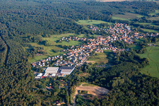 Aerial view of Mertzwiller in the state Bas-Rhin, France