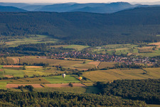Landing of two hot air balloons in Morsbronn-les-Bains in the state Bas-Rhin, France