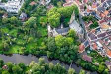 Aerial view of Castle Church Meisenheim in Meisenheim in the state Rhineland-Palatinate, Germany