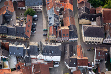 Old town with Marktgasse and Mohren-Apotheke in Meisenheim in the state Rhineland-Palatinate, Germany