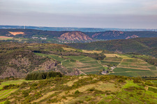 View from Hermannsberg to Rotenfels in Schloßböckelheim in the state Rhineland-Palatinate, Germany