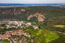 From the west in the district Ebernburg in Bad Kreuznach in the state Rhineland-Palatinate, Germany