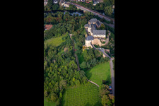 Aerial photograpy of Castle Ebernburg / Protestant Family Holiday and Educational Center Ebernburg in the district Ebernburg in Bad Kreuznach in the state Rhineland-Palatinate, Germany