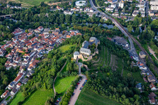 Castle Ebernburg / Protestant Family Holiday and Educational Center Ebernburg in the district Ebernburg in Bad Kreuznach in the state Rhineland-Palatinate, Germany out of the air