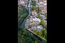 Aerial view of Kurhaus and Hotel Fürstenhof in Bad Kreuznach in the state Rhineland-Palatinate, Germany