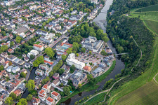 Aerial photograpy of PK Parkhotel Kurhaus in Bad Kreuznach in the state Rhineland-Palatinate, Germany