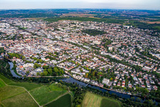 Aerial view of Overview from the southwest in Bad Kreuznach in the state Rhineland-Palatinate, Germany