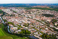 Aerial photograpy of Overview from the southwest in Bad Kreuznach in the state Rhineland-Palatinate, Germany