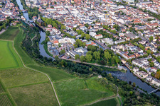 Kurhausstraße on the island between Mühlenteich and Nahe in Bad Kreuznach in the state Rhineland-Palatinate, Germany