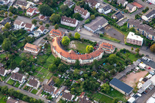 Aerial view of Rondell residential complex on Rüdesheimer Straße in Bad Kreuznach in the state Rhineland-Palatinate, Germany