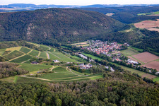 Aerial photograpy of Hotel Gut Hermannsberg and estate management Niederhausen Schlossböckelheim in Niederhausen in the state Rhineland-Palatinate, Germany