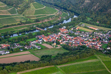 Aerial view of Luitpold Bridge over the Nahe in Oberhausen an der Nahe in the state Rhineland-Palatinate, Germany