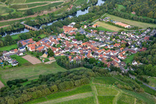 Aerial photograpy of Luitpold Bridge over the Nahe in Oberhausen an der Nahe in the state Rhineland-Palatinate, Germany