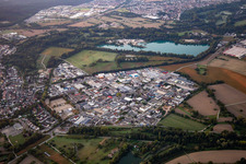 Industrial area Industriestraße in the morning in the district Eggenstein in Eggenstein-Leopoldshafen in the state Baden-Wuerttemberg, Germany