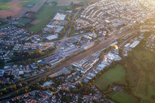 Industrial area Am Güterbahnhof, Bruckenfeldstraße Rinkinger Straße in Bretten in the state Baden-Wuerttemberg, Germany