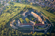 Aerial view of Hohenasperg Museum - A German Prison in Asperg in the state Baden-Wuerttemberg, Germany