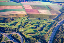 Aerial photograpy of Golf Club Schloss Monrepos in the district Eglosheim in Ludwigsburg in the state Baden-Wuerttemberg, Germany