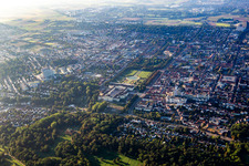 Aerial photograpy of Residence Palace Ludwigsburg and Blooming Baroque Garden Show in Ludwigsburg in the state Baden-Wuerttemberg, Germany