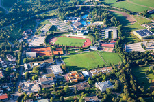 Aerial view of Sportpark SV Winnenden 1848 eV and FC Winnenden eV in Winnenden in the state Baden-Wuerttemberg, Germany