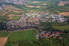 From the east in the district Hertmannsweiler in Winnenden in the state Baden-Wuerttemberg, Germany