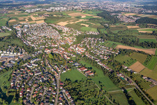 Aerial view of District Unterweissach in Weissach im Tal in the state Baden-Wuerttemberg, Germany