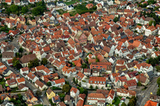 Aerial view of Historic old town in Großbottwar in the state Baden-Wuerttemberg, Germany