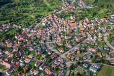 Aerial view of District Winzerhausen in Großbottwar in the state Baden-Wuerttemberg, Germany