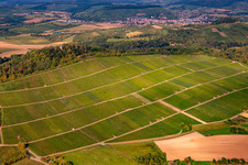 Aerial view of Wunnenstein Vineyard in the district Winzerhausen in Großbottwar in the state Baden-Wuerttemberg, Germany