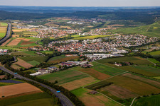 From the southwest in the district Auenstein in Ilsfeld in the state Baden-Wuerttemberg, Germany