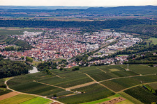 From the northeast in Lauffen am Neckar in the state Baden-Wuerttemberg, Germany