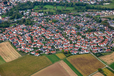 Aerial view of District Schluchtern in Leingarten in the state Baden-Wuerttemberg, Germany