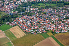 Aerial photograpy of District Schluchtern in Leingarten in the state Baden-Wuerttemberg, Germany