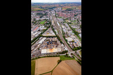 Railway line severed Eppingen in Eppingen in the state Baden-Wuerttemberg, Germany