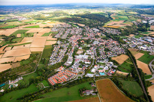 From the west in the district Flehingen in Oberderdingen in the state Baden-Wuerttemberg, Germany