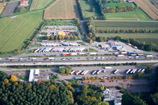 Motorway service area on the edge of the course of BAB highway RENCHTAL in Appenweier in the state Baden-Wurttemberg