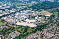 District Hagsfeld in Karlsruhe in the state Baden-Wuerttemberg, Germany from above