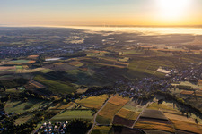 Oberhoffen-lès-Wissembourg in the state Bas-Rhin, France from the plane