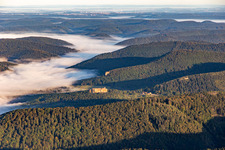 Steinbachtal under the morning mist in Lembach in the state Bas-Rhin, France