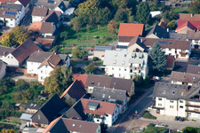 Main Street in the district Urloffen in Appenweier in the state Baden-Wuerttemberg, Germany from the plane