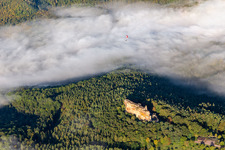 Drone image of Château Fort de Fleckenstein in Lembach in the state Bas-Rhin, France