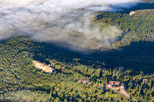 Aerial view of Château Fort de Fleckenstein in Lembach in the state Bas-Rhin, France