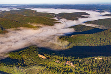 Aerial photograpy of Château Fort de Fleckenstein in Lembach in the state Bas-Rhin, France