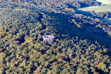 Bird's eye view of Treetop Walk Alsace in Cleebourg in the state Bas-Rhin, France