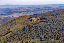 Oblique view of Radar antennas at Pfaffenschlick in Soultz-sous-Forêts in the state Bas-Rhin, France