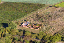 Aerial view of Building ruin in Barbelroth in the state Rhineland-Palatinate, Germany